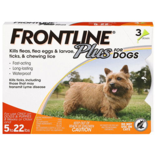 Frontline Plus for Dogs 5 to 22 Lbs Flea and Tick Protection