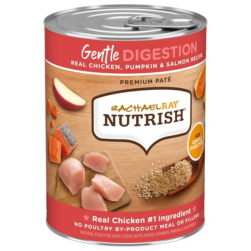 Rachael Ray Nutrish Food for Dogs, Real Chicken, Pumpkin & Salmon Recipe, Premium Pate