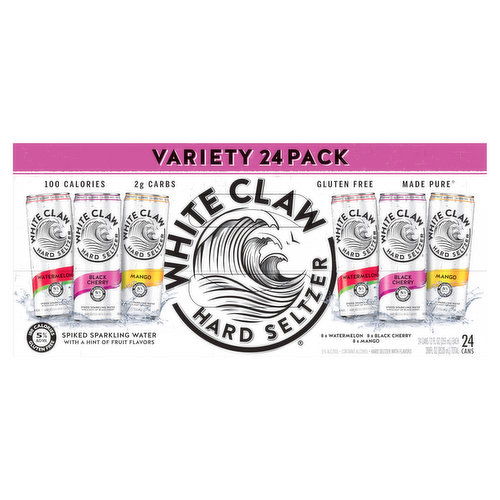 White Claw Hard Seltzer Hard Seltzer, Variety 24 Pack