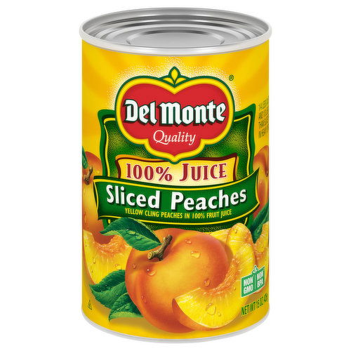 Del Monte Sliced Peaches, 100% Juice