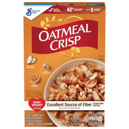 Oatmeal Crisp Cereal, Flakes Almond Pieces and Cluster