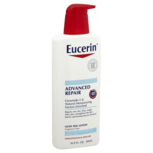 Eucerin Lotion, Light Feel, Advanced Repair, Fragrance Free