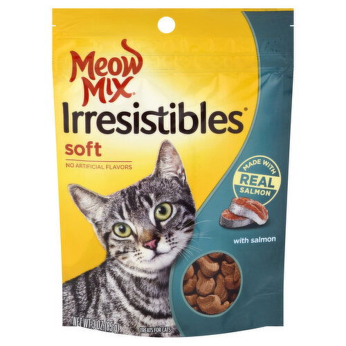 Meow Mix Irresistibles Treats for Cats, Salmon, Soft