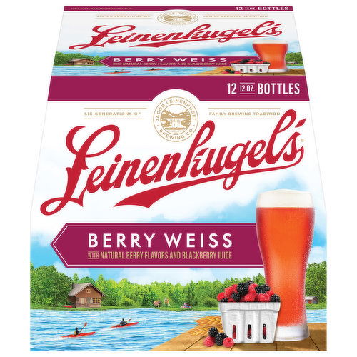 Leinenkugel's Experience the crisp, fruit-filled flavor of Leinenkugel's Berry Weiss Craft Beer, a medium-bodied weiss beer with natural berry flavors and blackberry juice and 4.7% ABV.