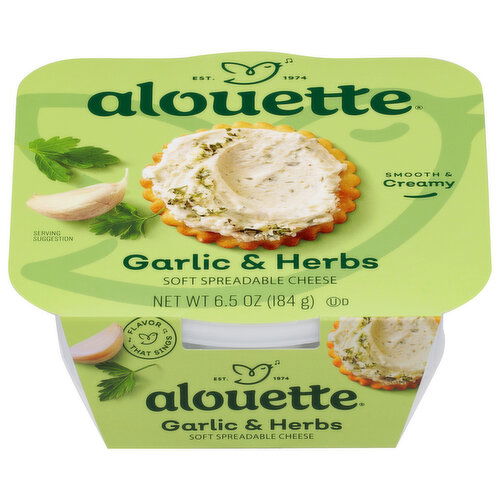 Alouette Cheese, Garlic & Herbs, Soft Spreadable