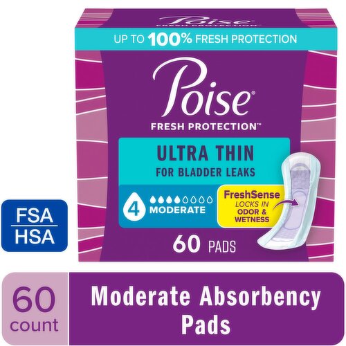 Poise Ultra Thin Moderate Size 4 Pads