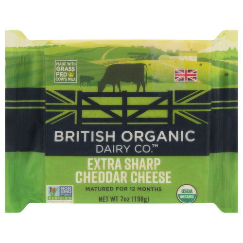 British Organic Dairy Co. Cheese, Organic, Extra Sharp, Cheddar