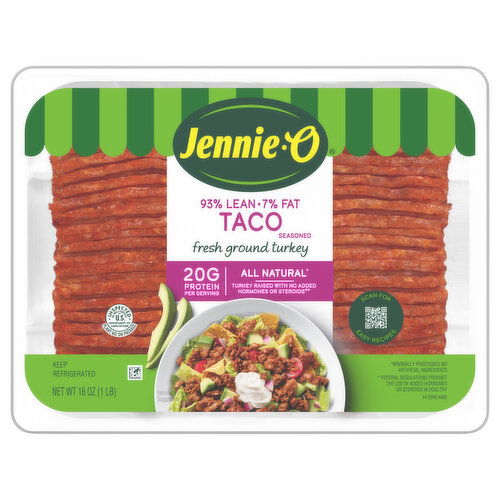 Jennie-O Turkey, Ground, Fresh, 93%/7%, Taco Seasoned