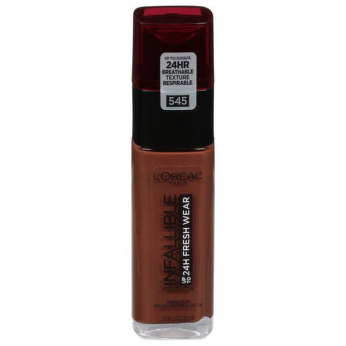 L'Oreal Infallible Foundation, Ebony 545, Broad Spectrum SPF 25