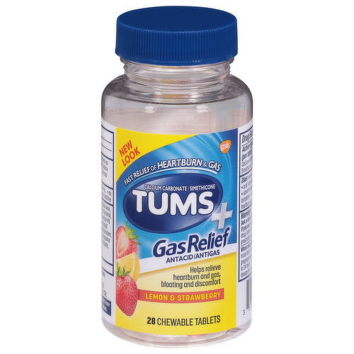 Tums Gas Relief, Tablets, Lemon & Strawberry