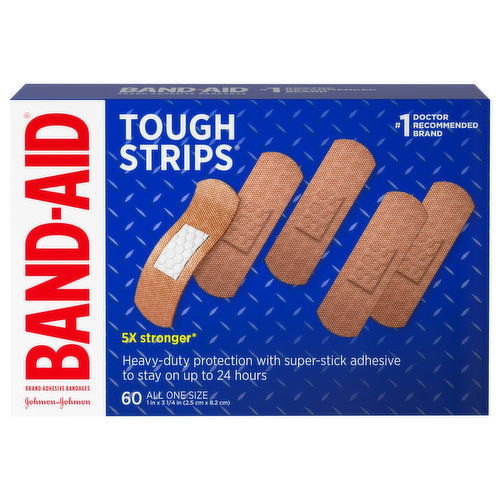 Band-Aid Tough Strips Adhesive Bandages, All One Size