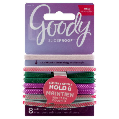 Goody SlideProof Elastics, Silicone, Soft Touch