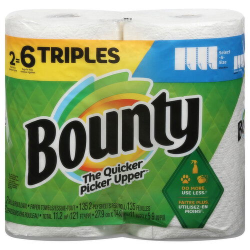 Bounty Paper Towel, Select A Size, White