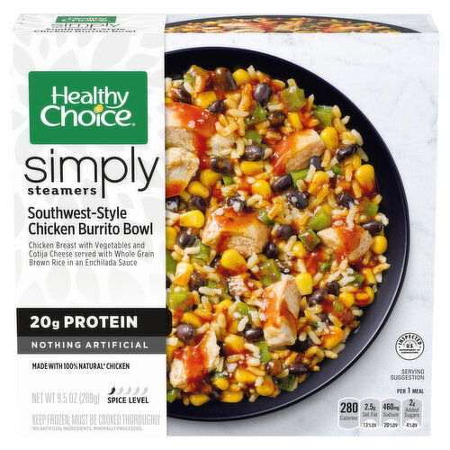 Healthy Choice Simply Steamers Chicken Burrito Bowl, Southwest-Style