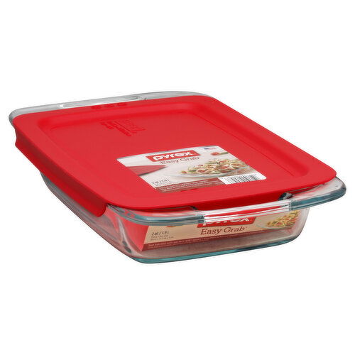 Pyrex Easy Grab Baking Dish, Glass, 2 Qt