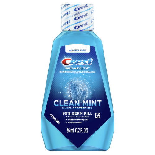 Crest Pro Health Pro Health Multi Protection Clean Mint CPC (cetylpyridinium chloride) Antigingivitis/Antiplaque Oral Rinse, 36 mL (1.2 fl oz)