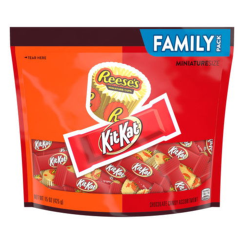 Hershey Chocolate Candy Assortment, Reese's/KitKat, Miniature Size, Family Pack