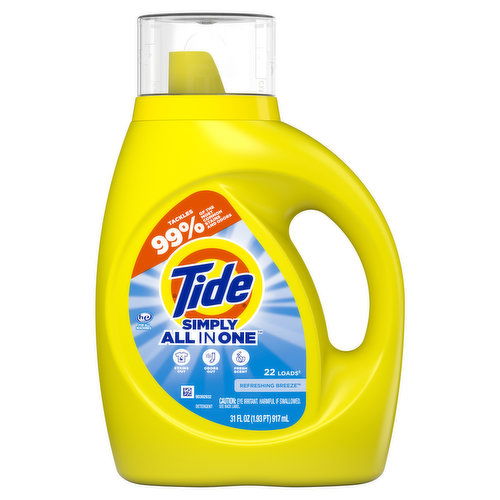 Tide Tide Simply Laundry Detergent, Refreshing Breeze, 31 oz, 22 loads