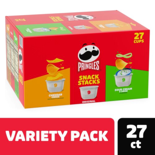 Pringles Snack Stacks Potato Crisps Chips, Variety Pack, Snack Stacks