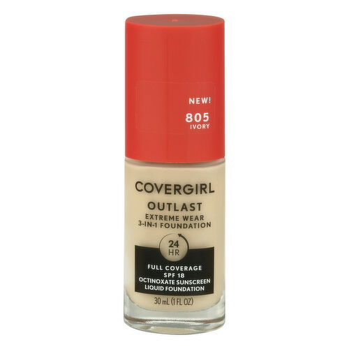 CoverGirl Outlast Foundation, 3-in-1, Ivory 805, SPF 18