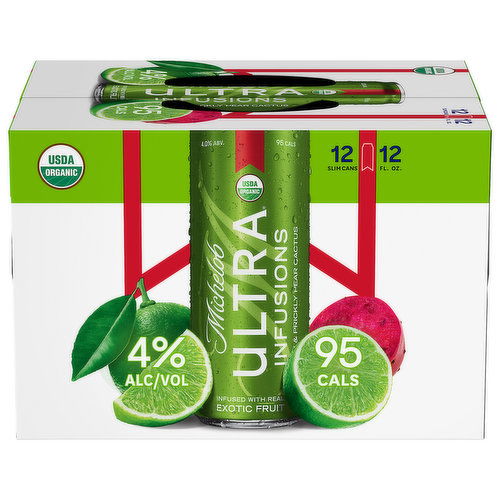 Michelob Ultra Infusions Beer, Lime & Prickly Pear Cactus, 12 Pack