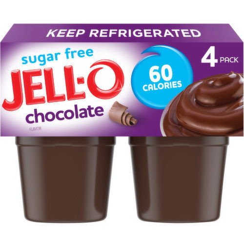 Jell-O Chocolate Sugar Free Ready-to-Eat Pudding Cups Snack