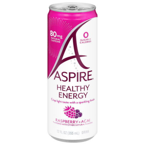 Aspire Energy Drink, Healthy, Raspberry + Acai