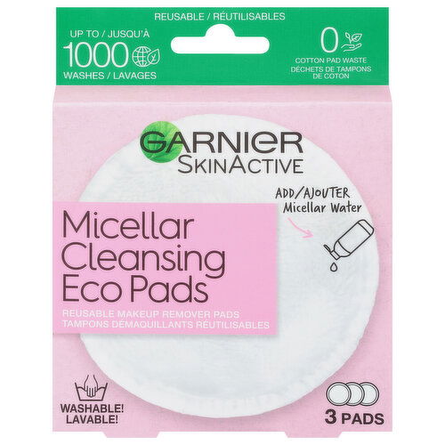 SkinActive Makeup Remover Pads, Reusable, Micellar Cleansing, Eco Pads