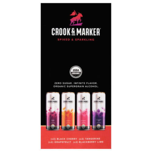 Crook & Marker Beer, Spiked & Sparkling, Variety Pack