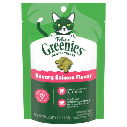 Feline Greenies Premium Dental Treats Savory Salmon Flavor Cat Treats