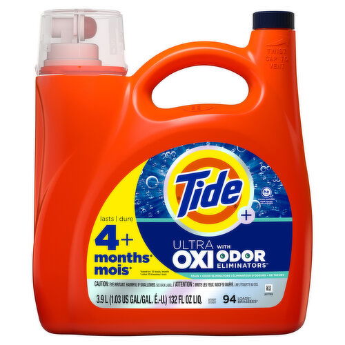 Tide Tide Ultra Oxi with Odor Eliminators Liquid Laundry Detergent , 94 Loads,