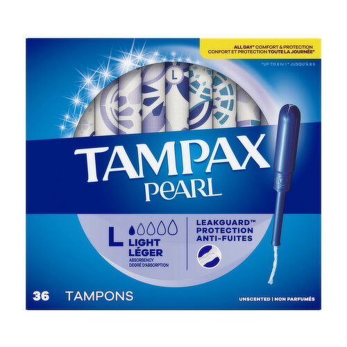 Tampax Pearl Tampax Pearl Tampons with LeakGuard Braid, Light, 36 Ct