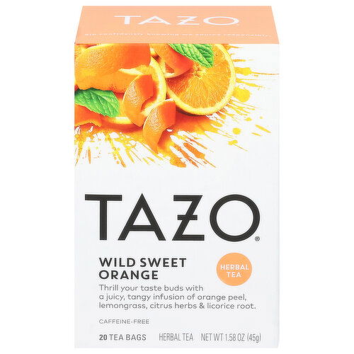 Tazo Herbal Tea, Caffeine-Free, Wild Sweet Orange, Tea Bags