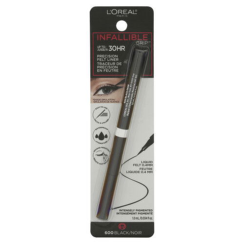 L'Oreal Infallible Grip Felt Liner, Precision, Black 600