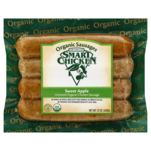 Smart Chicken Chicken Sausage, Organic, Sweet Apple Uncured