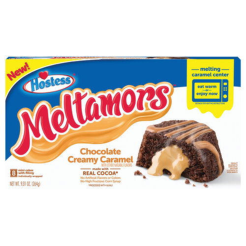 Hostess Meltamors Cakes, with Filling, Chocolate Creamy Caramel, Mini