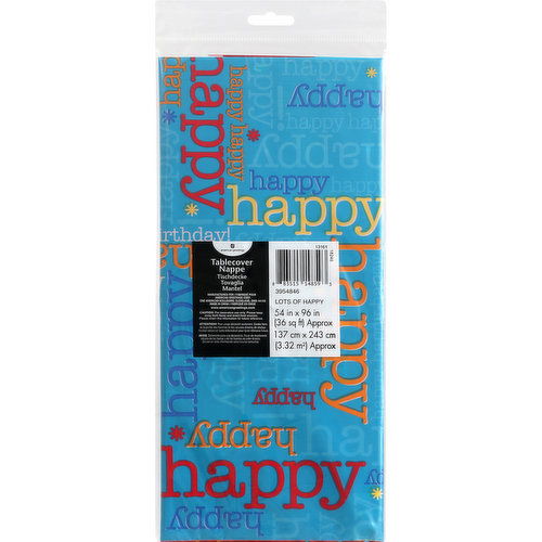 American Greetings Tablecover, Nappe, Lots of Happy