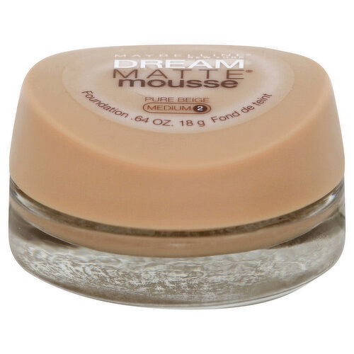 maybelline Dream Matte Foundation, Mousse, Pure Beige 2, Medium