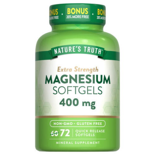 Nature's Truth Magnesium, Extra Strength, 400 mg, Softgels