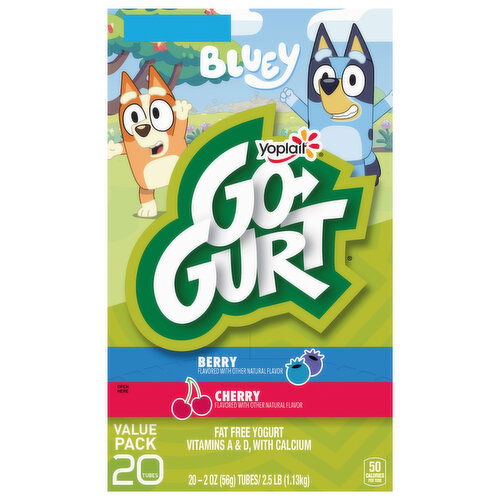 Go-Gurt Fat Free Bluey Berry/Cherry Yogurt Value Pack