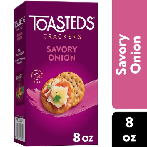 Toasteds Crackers, Savory Onion