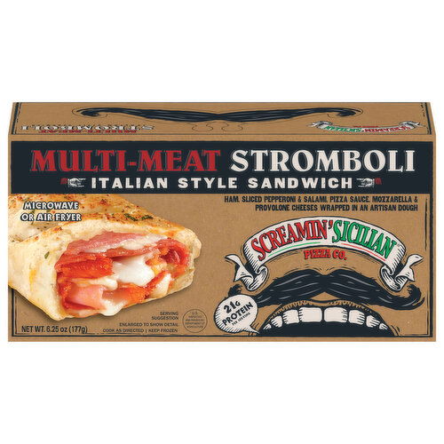Screamin' Sicilian Pizza Co. Sandwich, Multi-Meat Stromboli, Italian Style