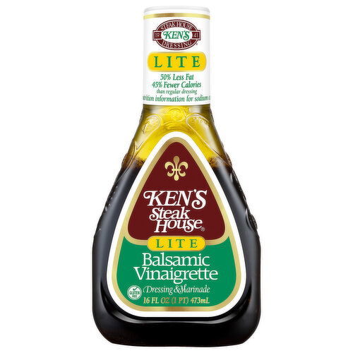 Ken's Steak House Dressing & Marinade, Balsamic Vinaigrette, Lite