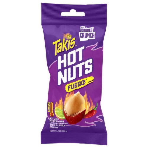 Takis Hot Nuts Double Crunch Peanuts, Fuego, Extreme