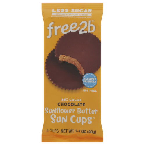 Free2b Sunflower Butter Sun Cups, Chocolate