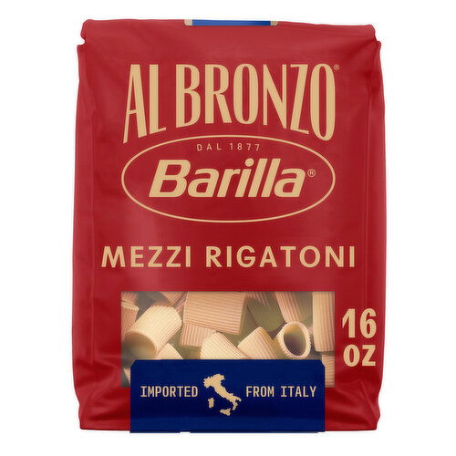 Barilla Al Bronzo Mezzi Rigatoni Pasta