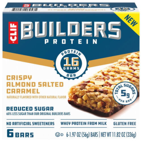 Builders Reduced Sugar Crispy Almond Salted Caramel Protein Bar