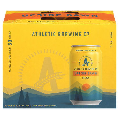 Athletic Brewing Co Beer, Upside Dawn, Golden, 6 Pack