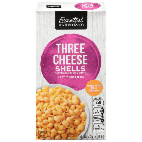 Essential Everyday Macaroni & Cheese Dinner, Three Cheese Shells