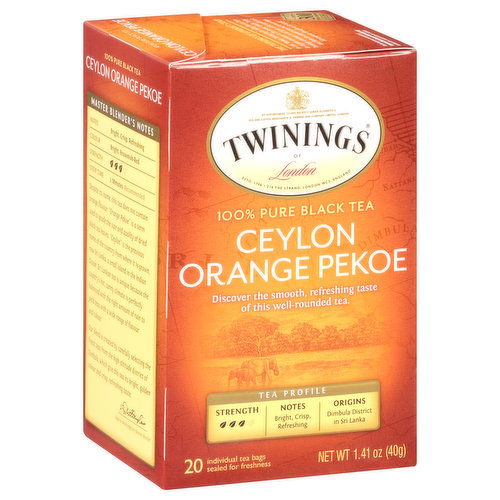 Twinings Black Tea, Ceylon Orange Pekoe, Tea Bags